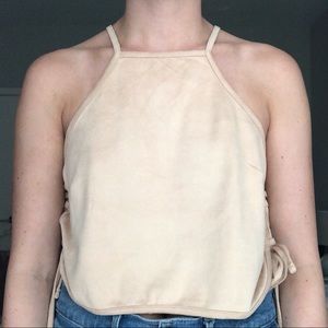 Cropped Suede Tank Top
